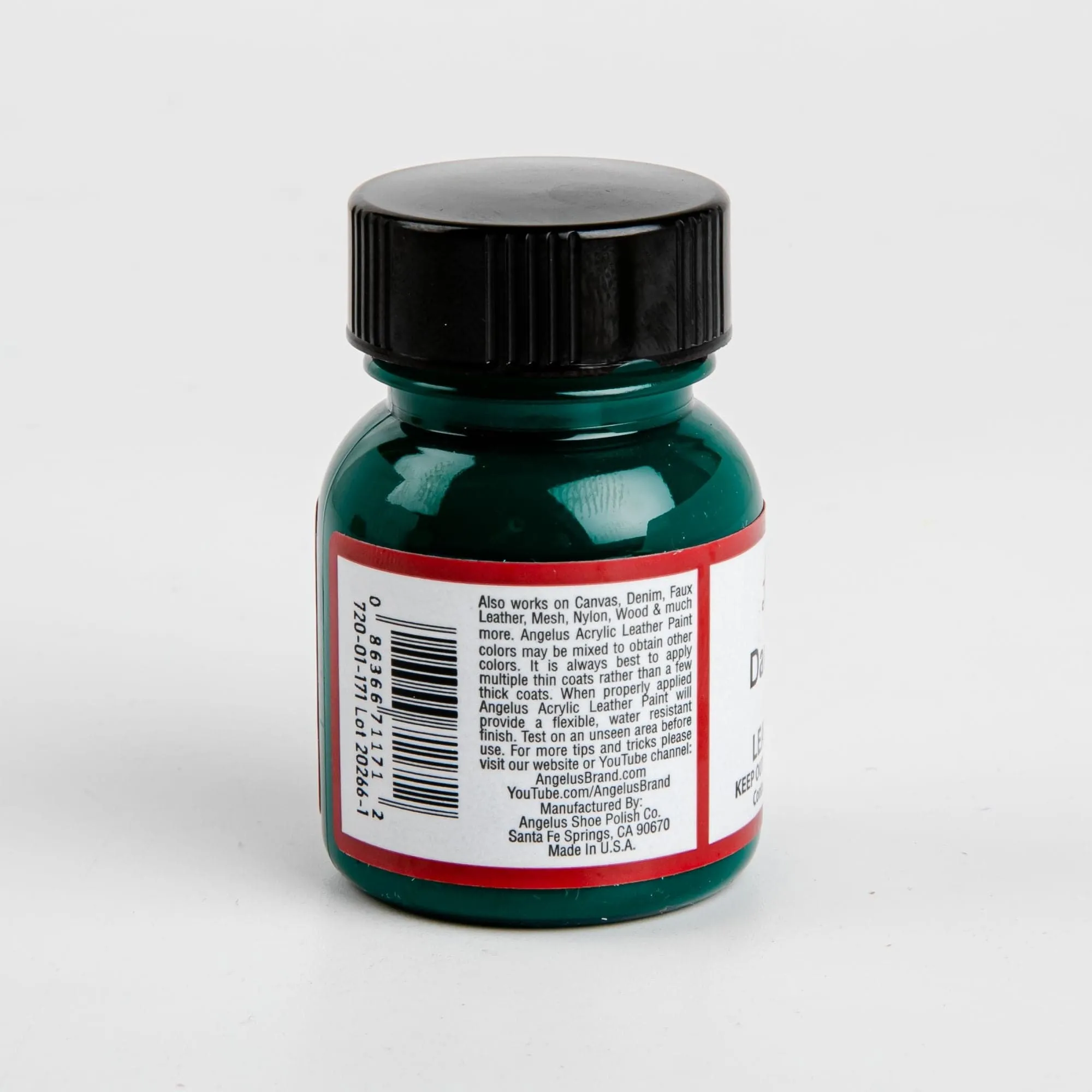 Angelus Acrylic Paint Dark Green #171 29Ml Use On Leather, Vinyl Or Fabric