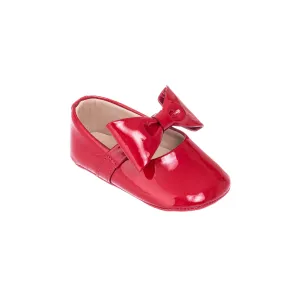 Baby Ballerina with Bow Patent Red