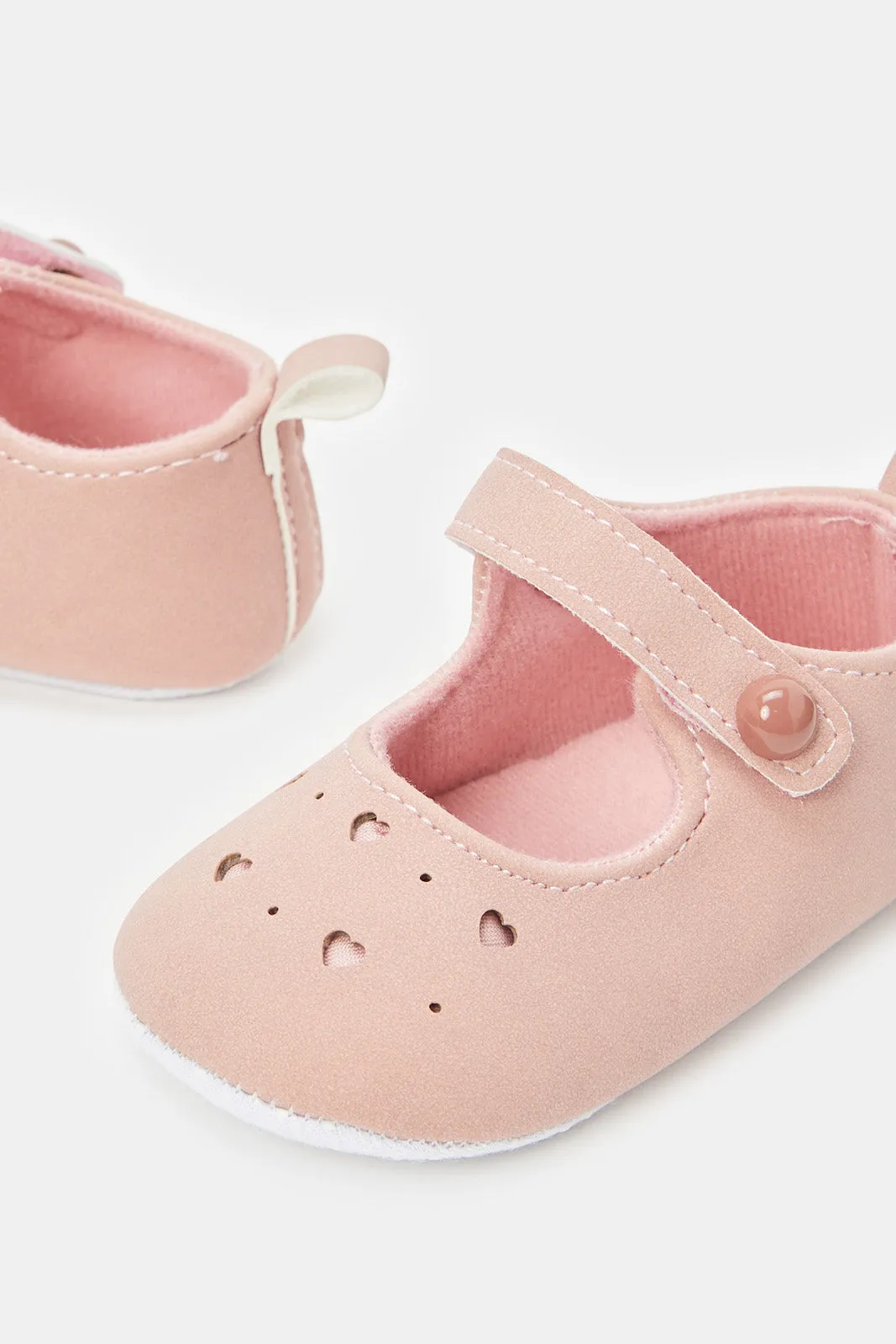 Baby Pink Laser Cut Pram Shoe