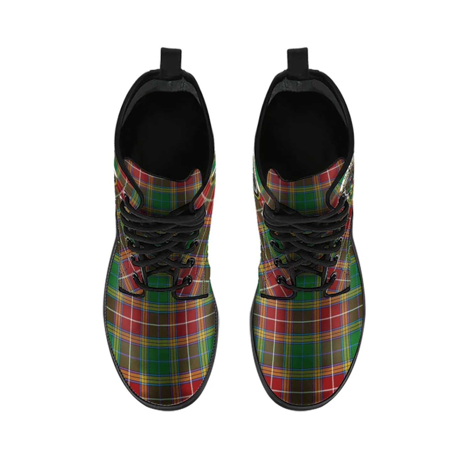 Baxter Tartan Leather Boots with Family Crest