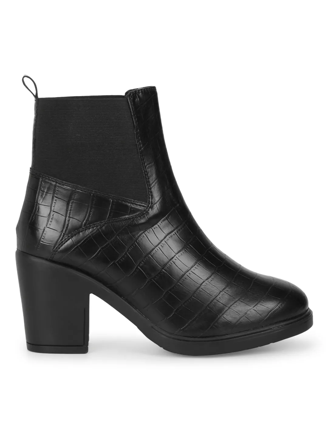 Black Croc PU Block Ankle Boots (TC-ST-BRUCE-BLKCROCPU)