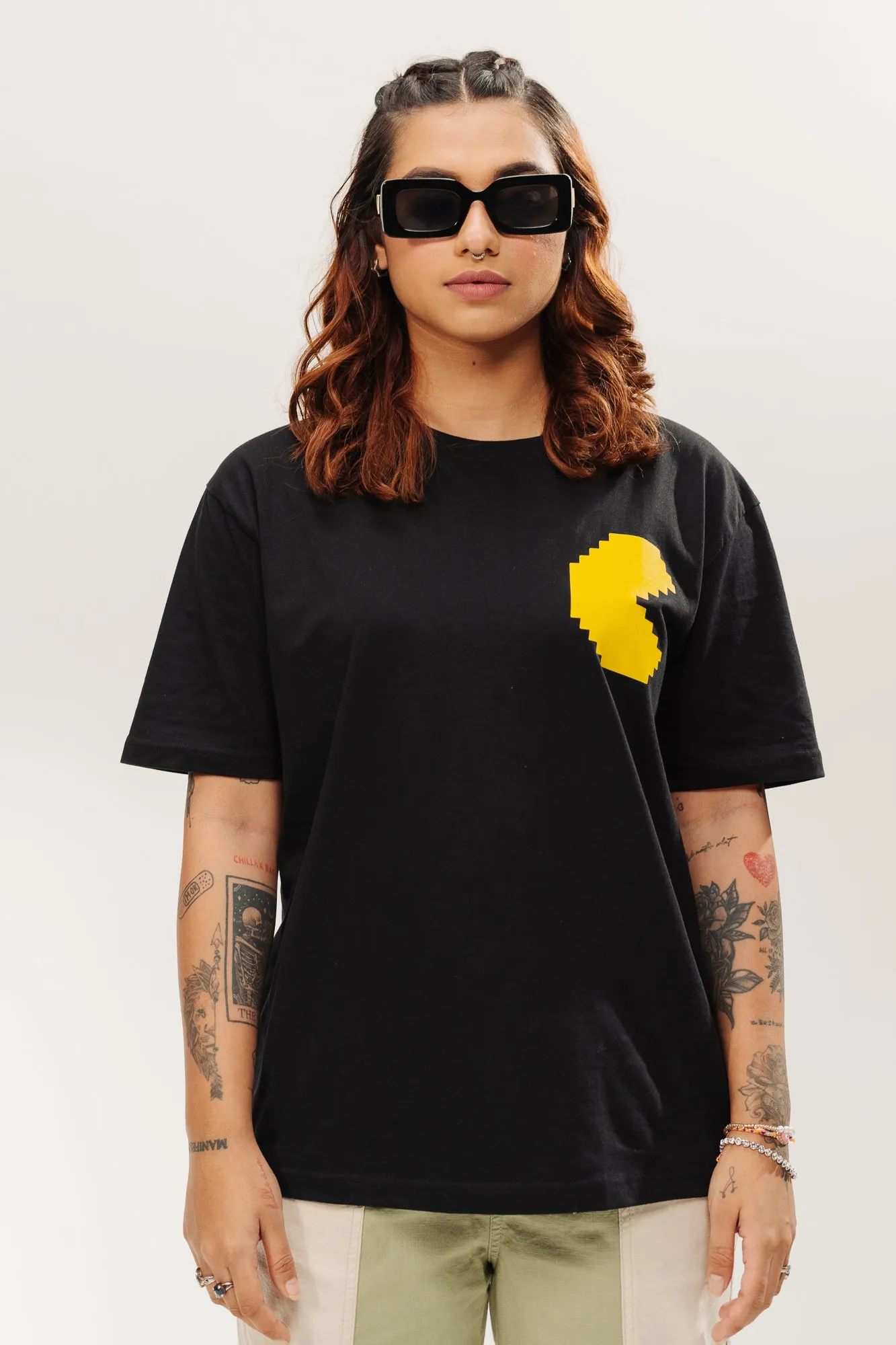 Black Graphic Oversized Tees