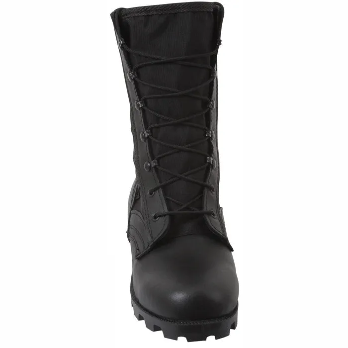 Black - Panama Sole Military Speedlace Jungle Boots - Leather 9 in.