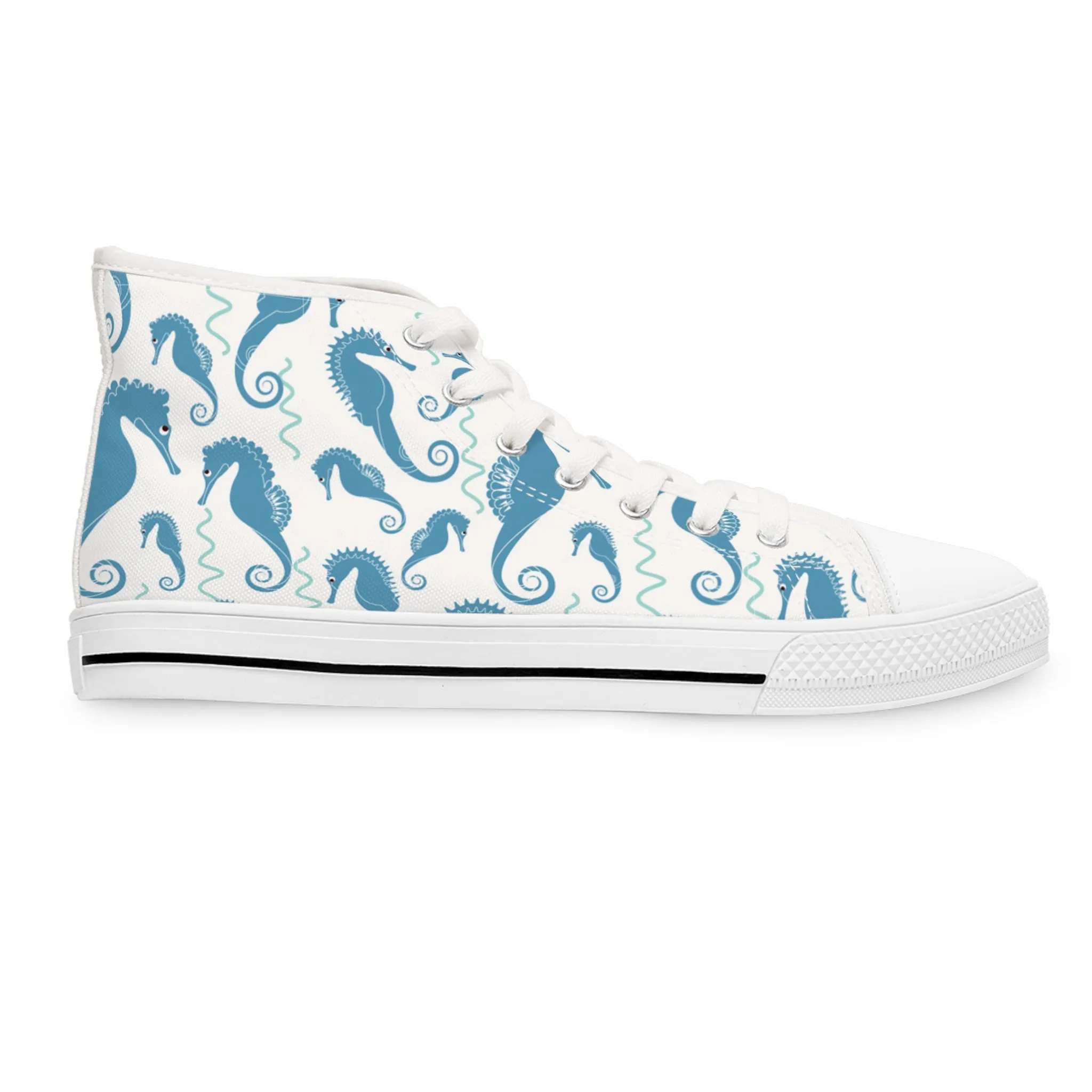 Blue Seahorse Women's High Top Sneakers