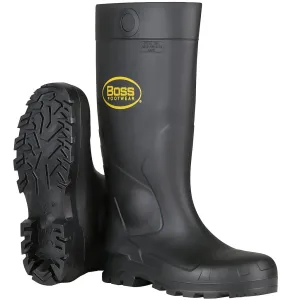 Boss 380-800/9 16" Black PVC Plain Toe Boot