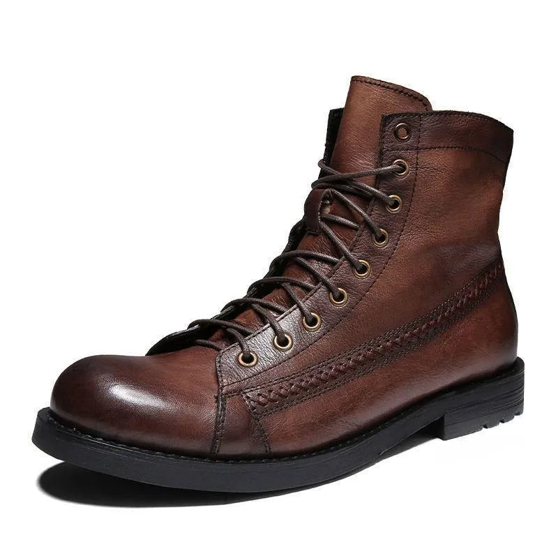 British Style Men's Casual Shoes MCSM30 Retro Martin Ankle Boots