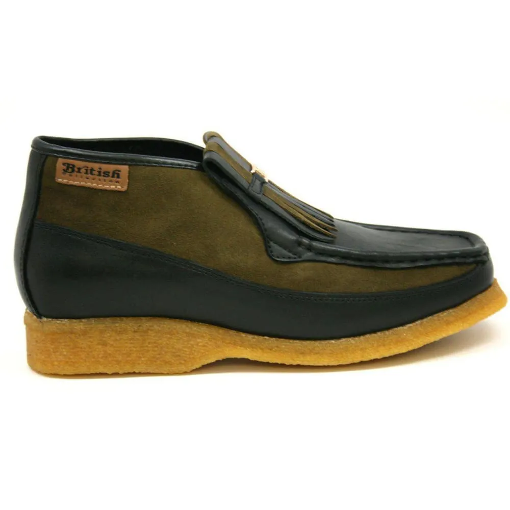 British Walkers Apollo Men's Leather and Suede Crepe Sole Slip On