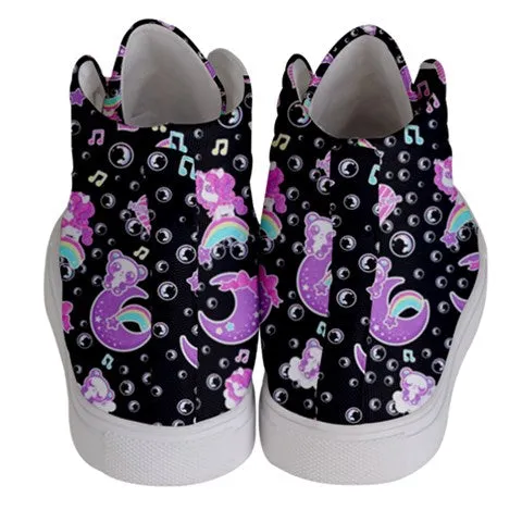 Bubbly Dreams Black WOMEN'S HI-TOP SNEAKERS [made to order]