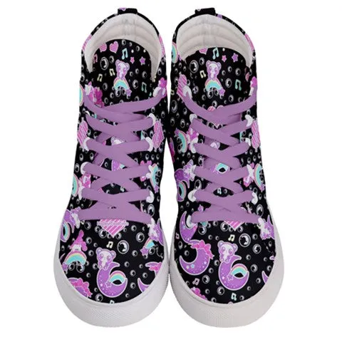 Bubbly Dreams Black WOMEN'S HI-TOP SNEAKERS [made to order]