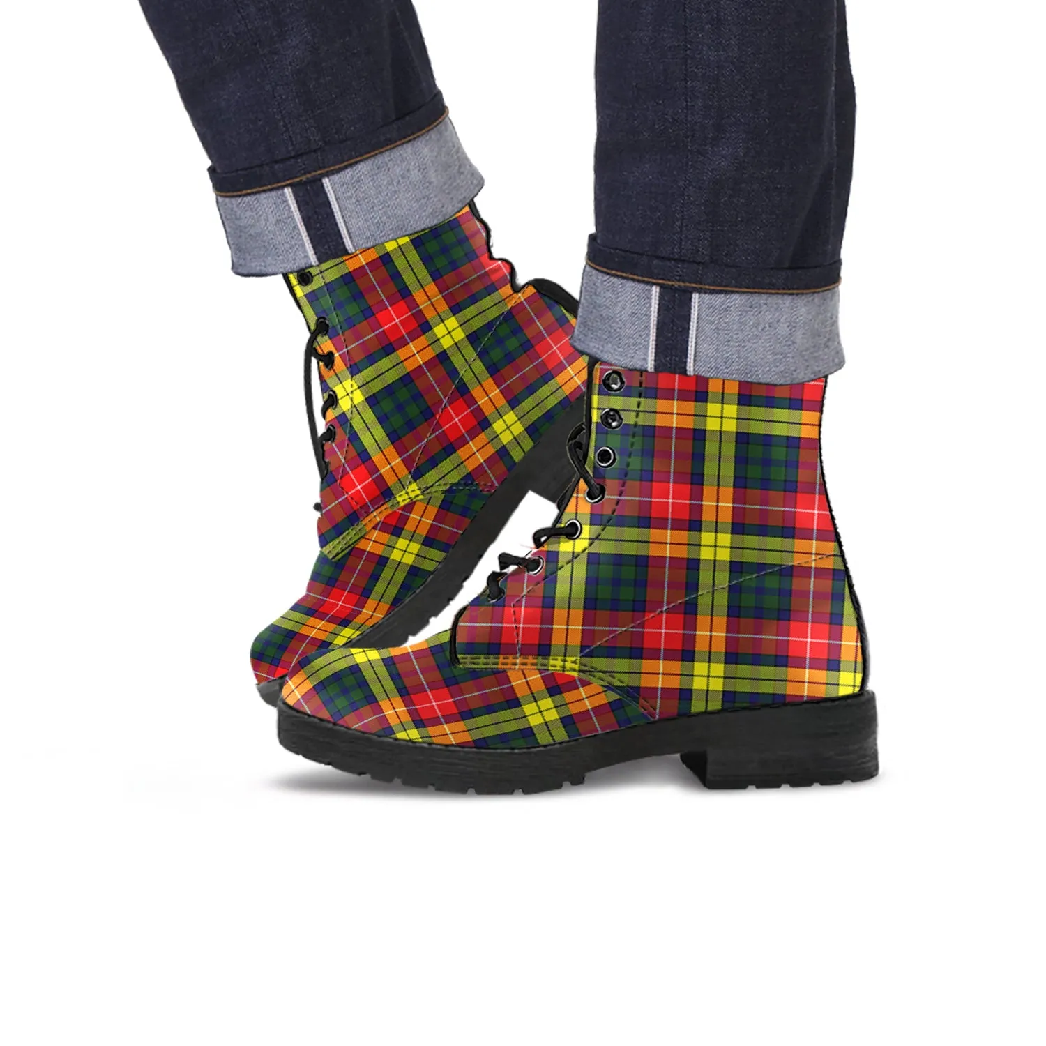 Buchanan Modern Tartan Leather Boots