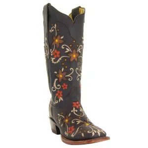 Camellia Women's Floral Square Toe Cowgirl Boots M4001