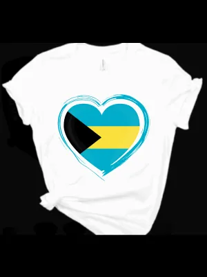 Caribbean Carnival Bahamas Heart T-shirt