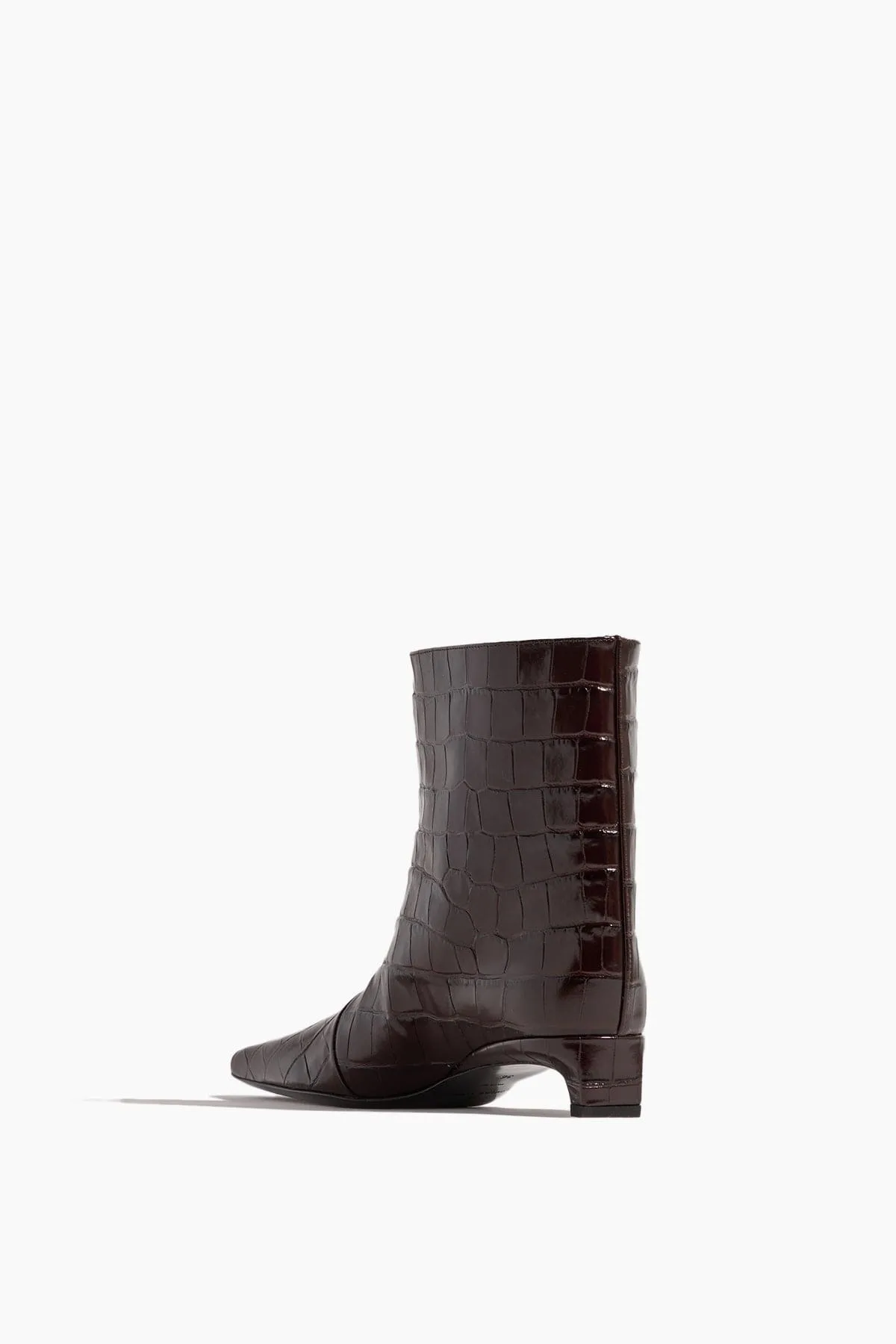 Carla Embossed Ankle Boots in Choco