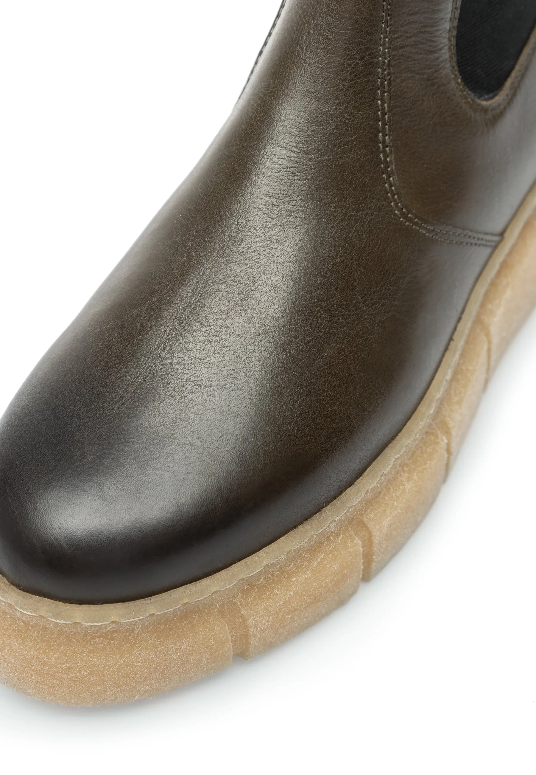 Casflora Olive Chelsea Leather Boots