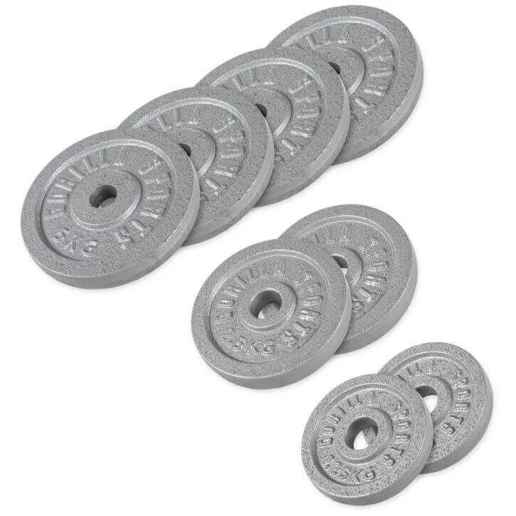 Cast Iron Weight Plate Set 27.5KG - Silver