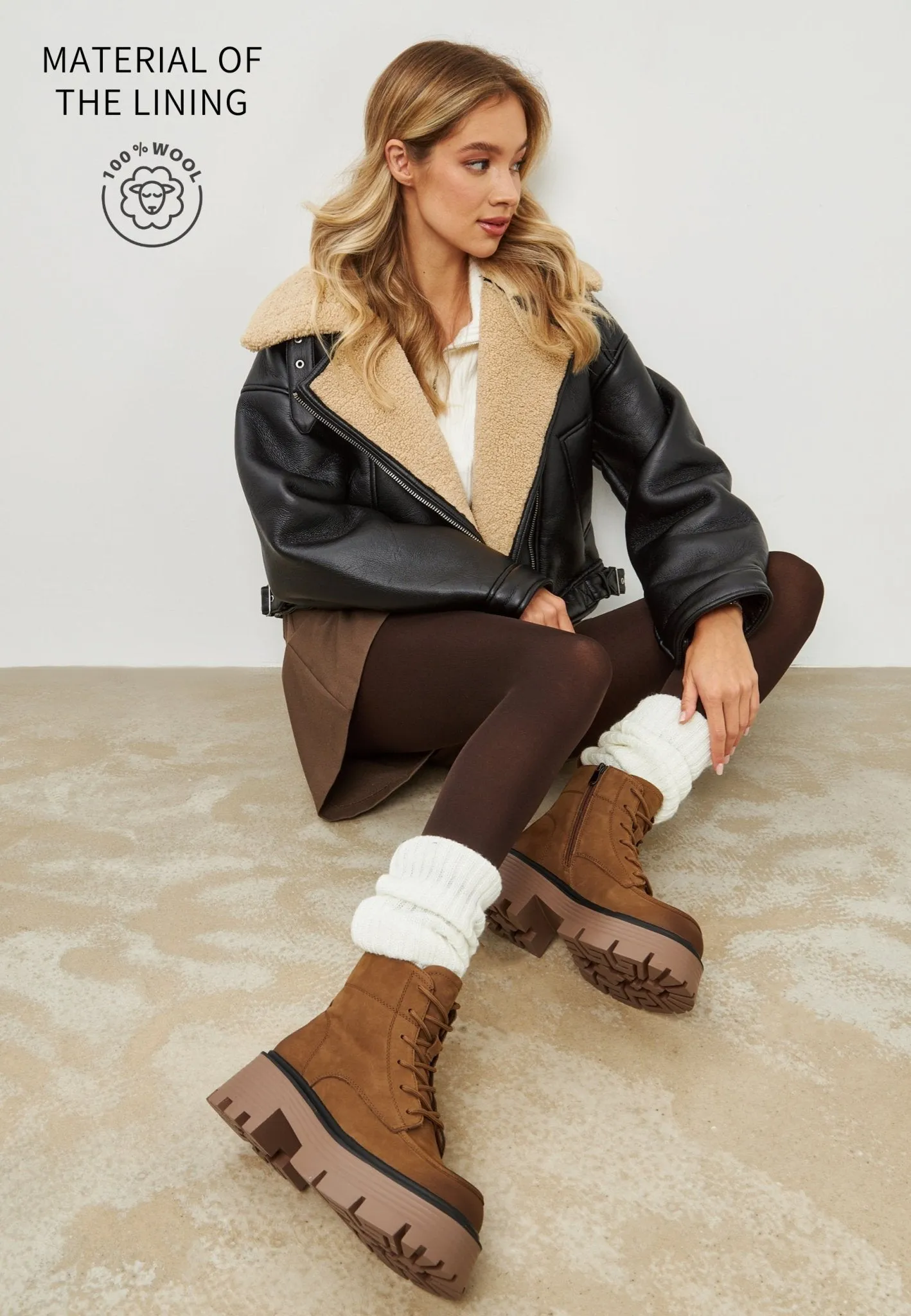 Casual Platform Ankle Boots - Brown