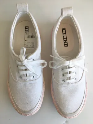 Celine Lace Up Canvas Sneakers