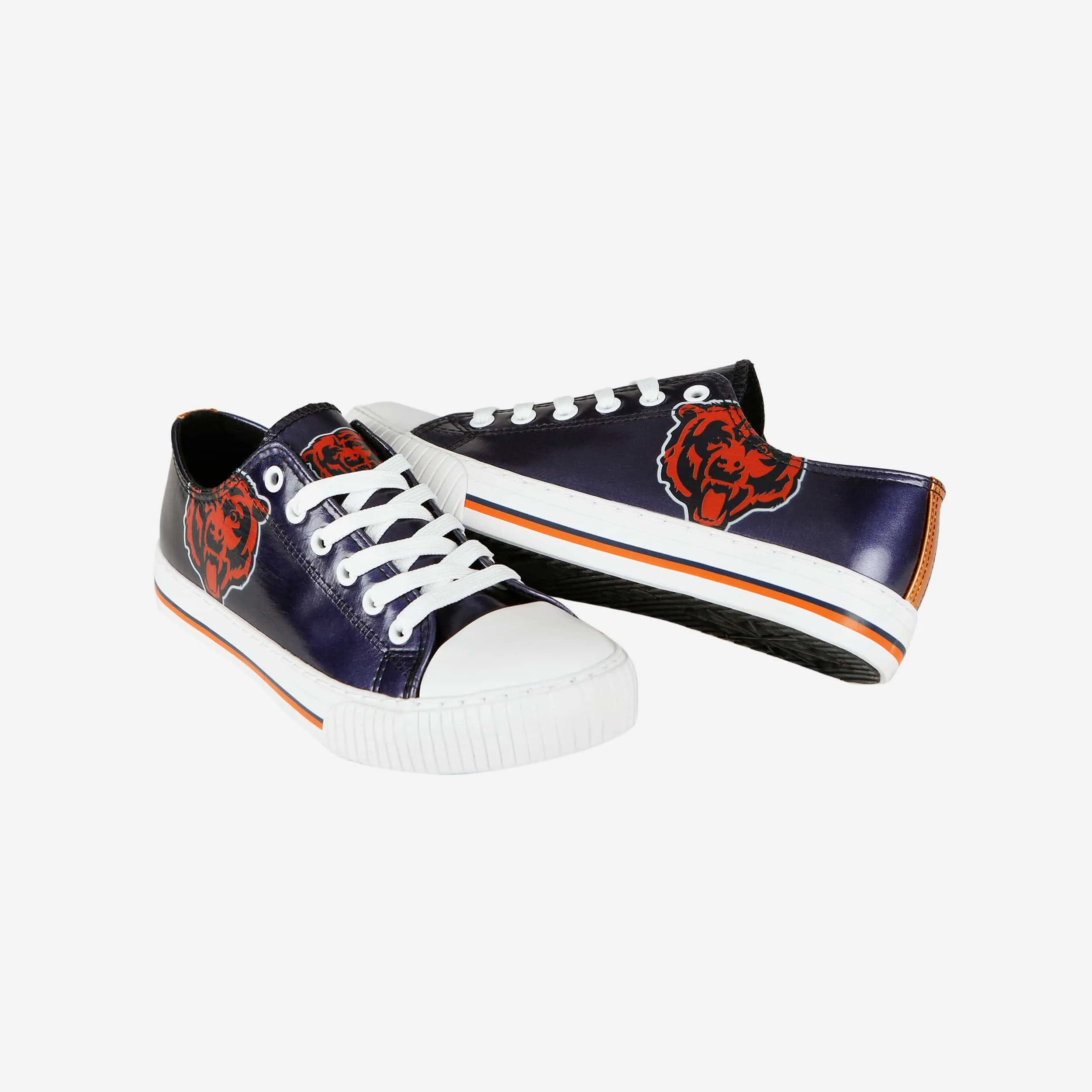 Chicago Bears Womens Team Color Metallic Low Top Canvas Shoes