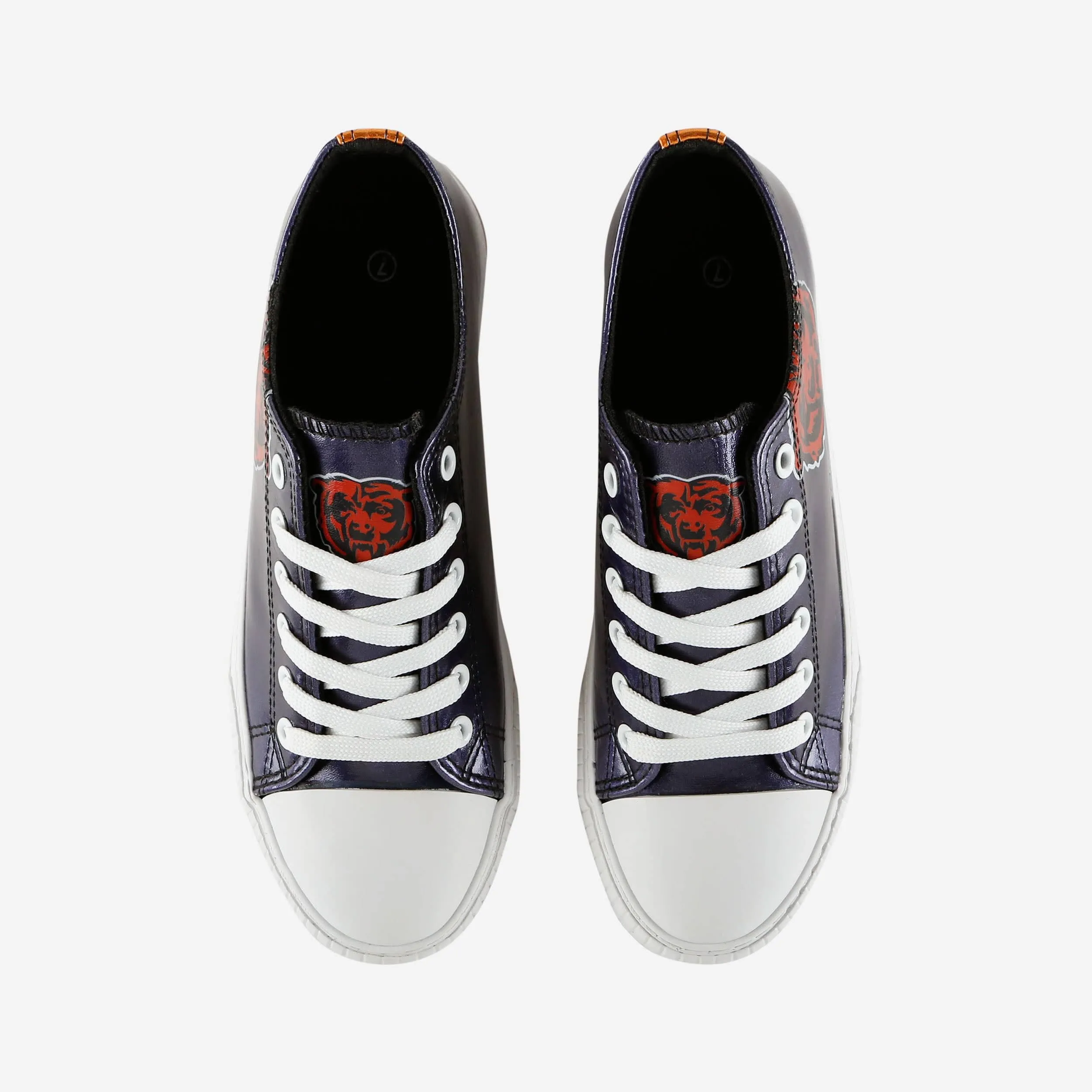 Chicago Bears Womens Team Color Metallic Low Top Canvas Shoes