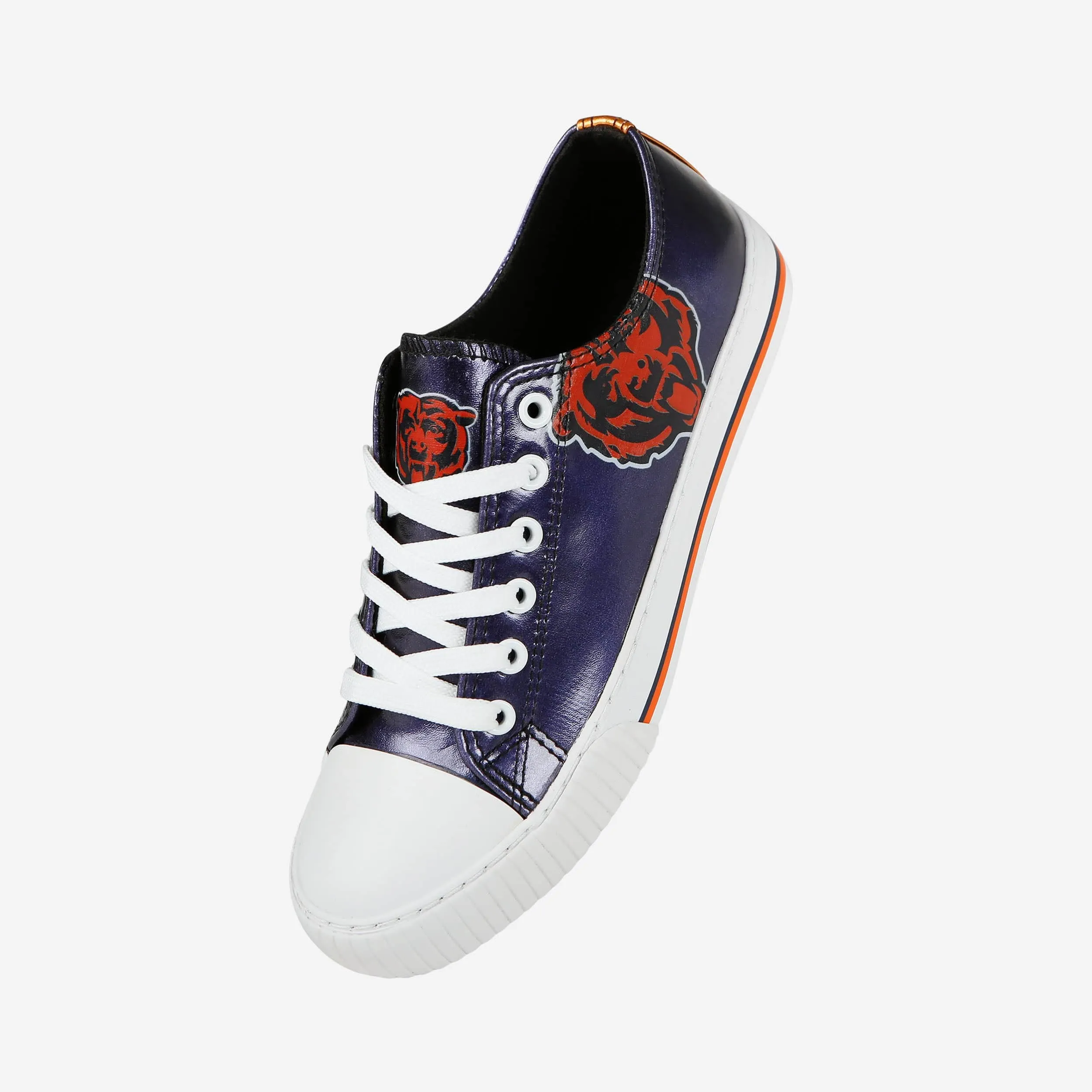 Chicago Bears Womens Team Color Metallic Low Top Canvas Shoes