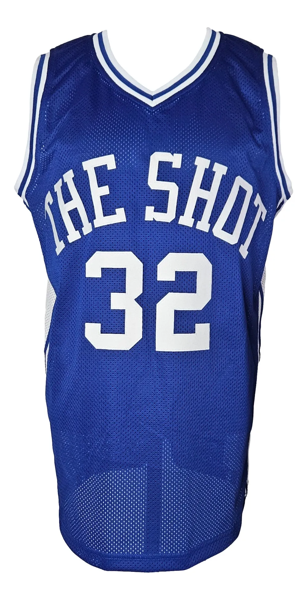 Christian Laettner Duke Signed Blue Basketball Jersey The Shot Inscribed JSA ITP