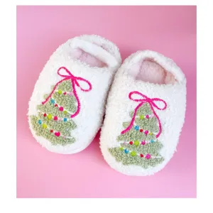 Christmas Tree Toddler Bow Slippers