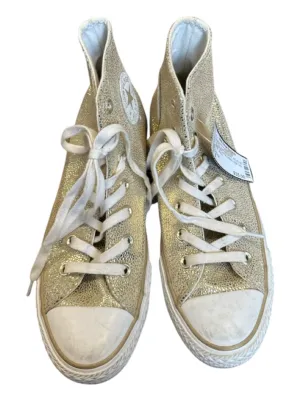 Converse Shoe Size 8 Gold Coated Canvas Metallic High Top Athletic Sneakers