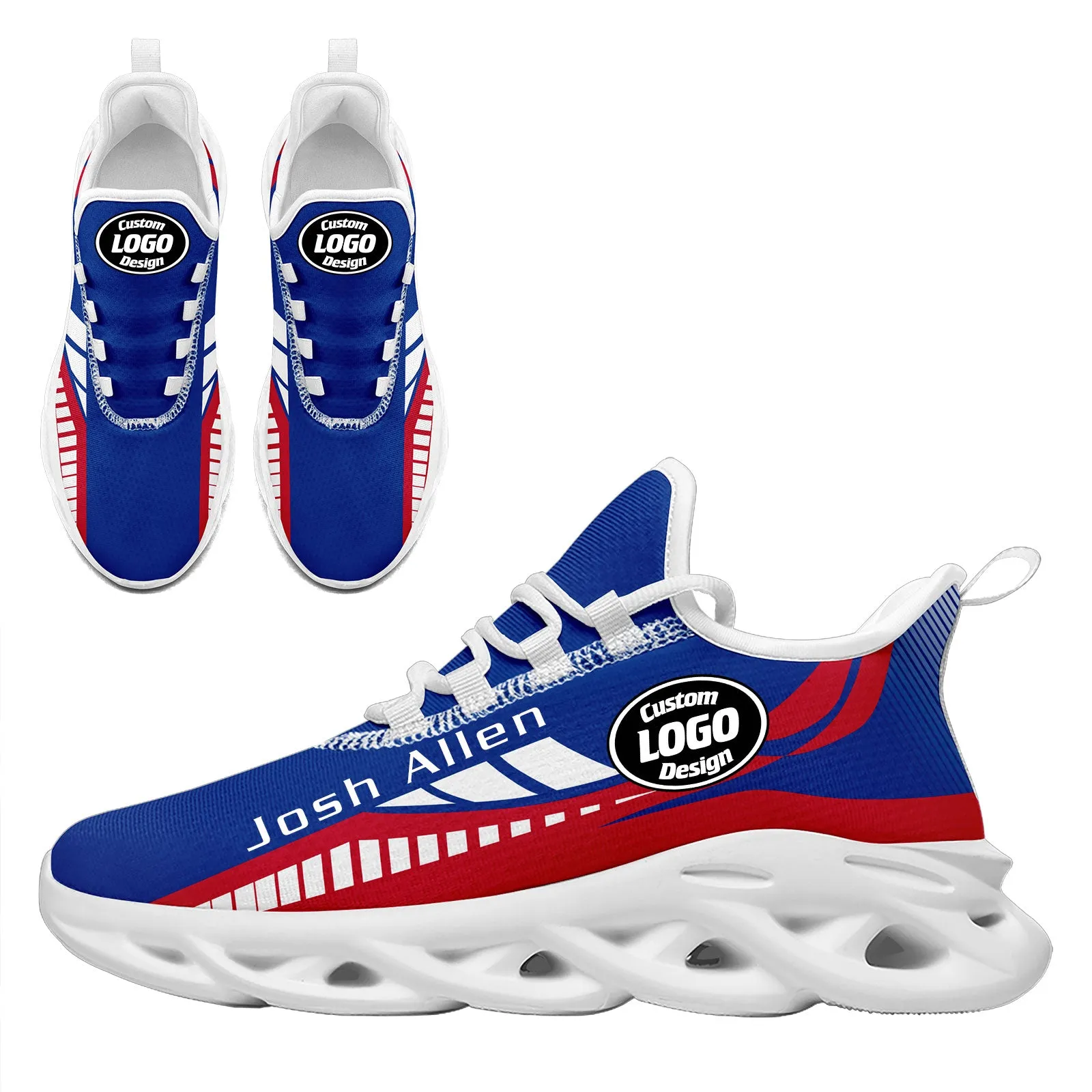 Custom Blue Red Buffalo Maxsoul Shoes Personalized Sneaker FN003-D020325-4