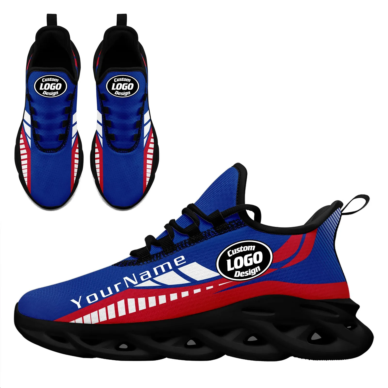 Custom Blue Red Buffalo Maxsoul Shoes Personalized Sneaker FN003-D020325-4