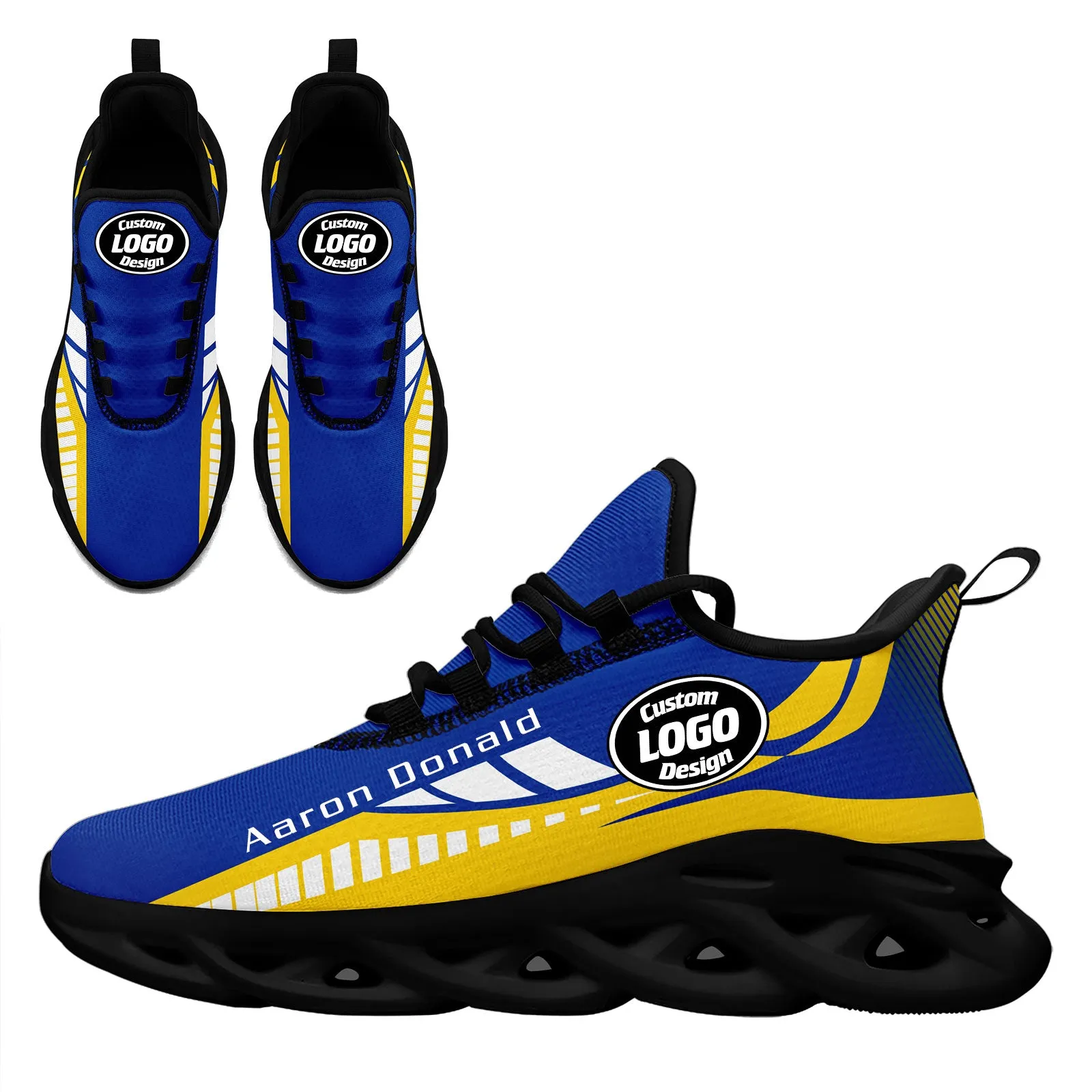 Custom Blue Yellow Los Angeles Maxsoul Shoes Personalized Sneaker FN003-D020325-15