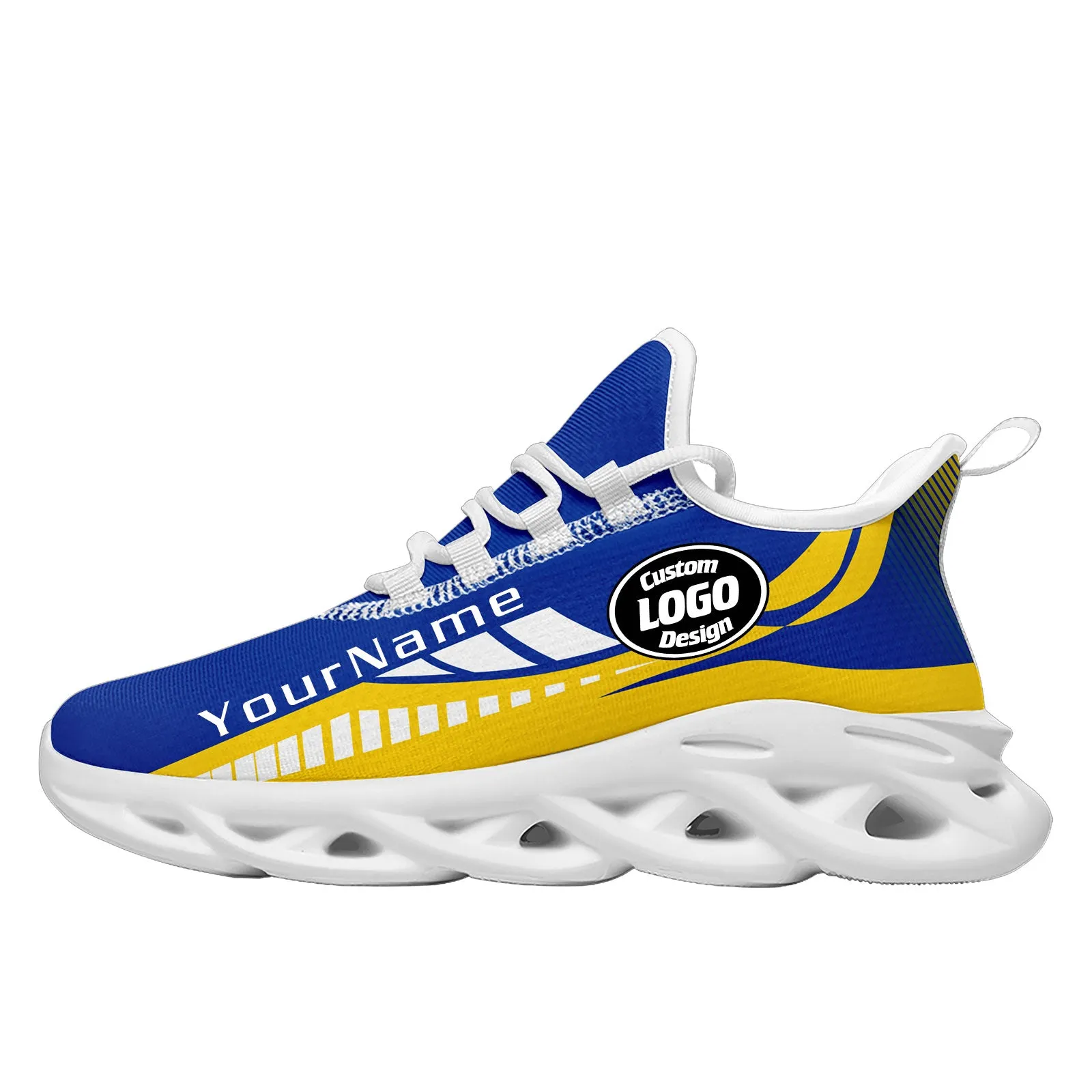 Custom Blue Yellow Los Angeles Maxsoul Shoes Personalized Sneaker FN003-D020325-15