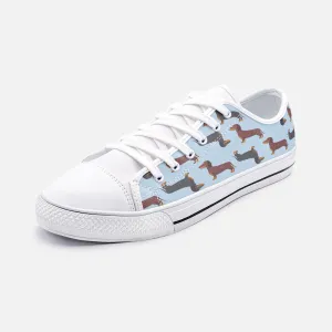 Dachshund Blue Low Top Unisex Canvas Sneakers