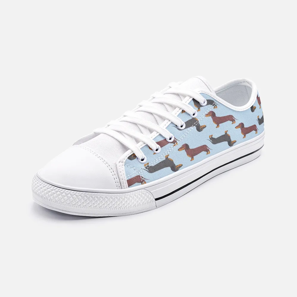 Dachshund Blue Low Top Unisex Canvas Sneakers