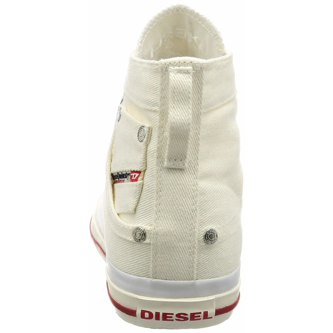 Diesel Exposure Hi Off White Red Womens Canvas New Trainers Shoes Boots