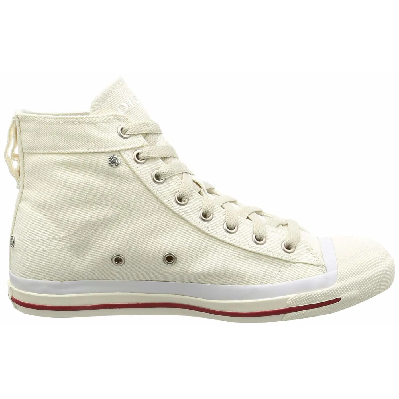 Diesel Exposure Hi Off White Red Womens Canvas New Trainers Shoes Boots