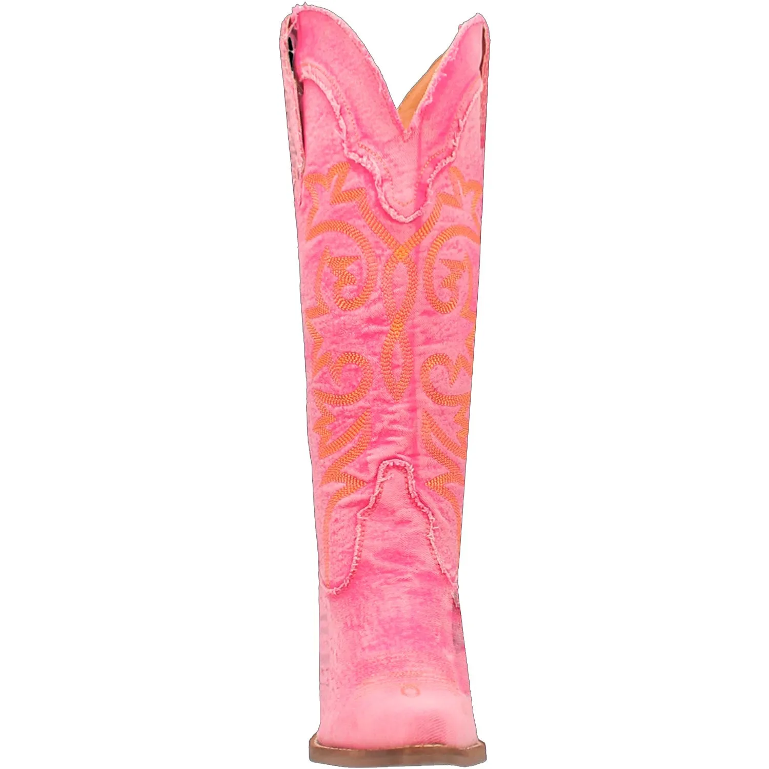 Dingo Womens Texas Tornado Pink Denim Fashion Boots