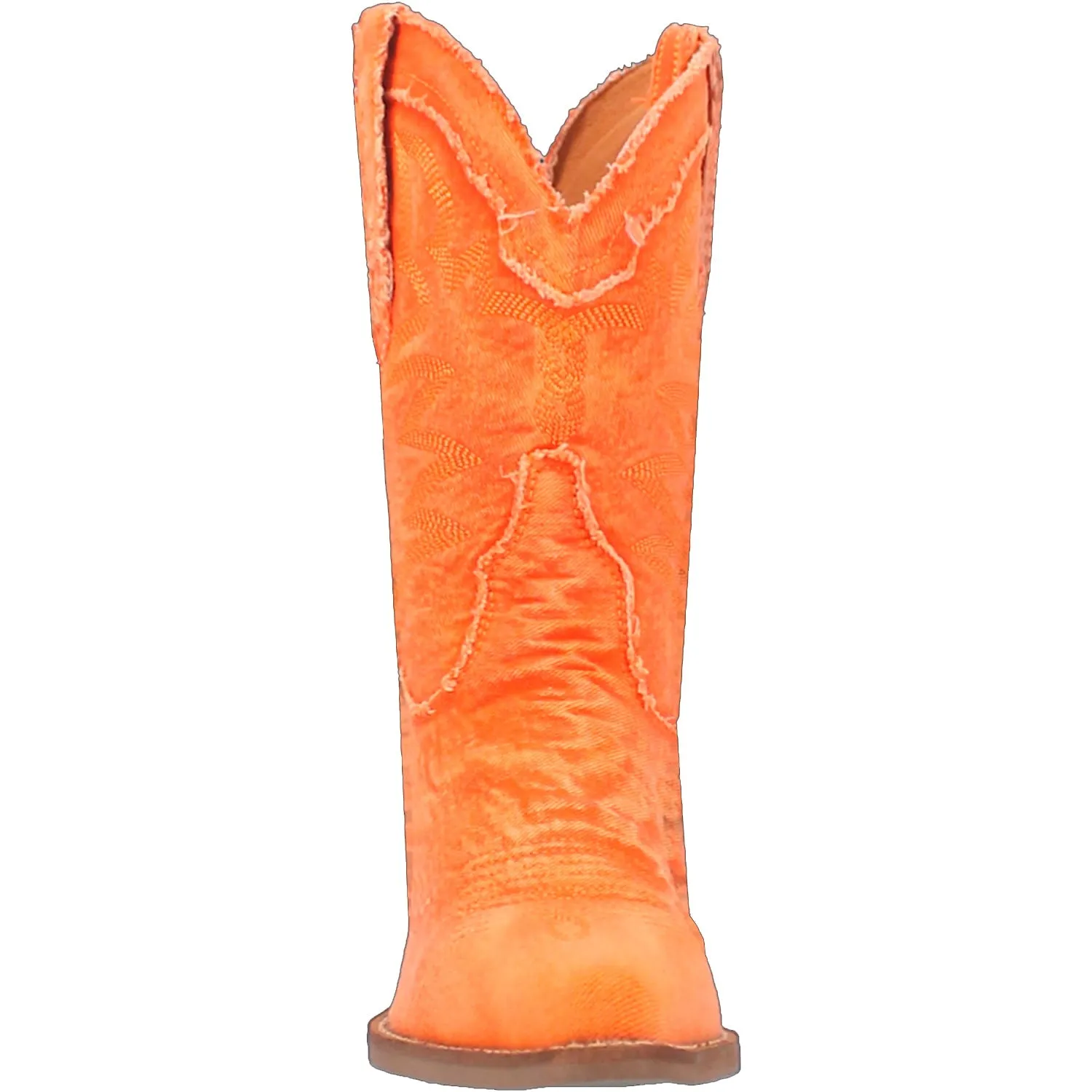 Dingo Womens Yall Need Dolly Orange Denim Cowboy Boots