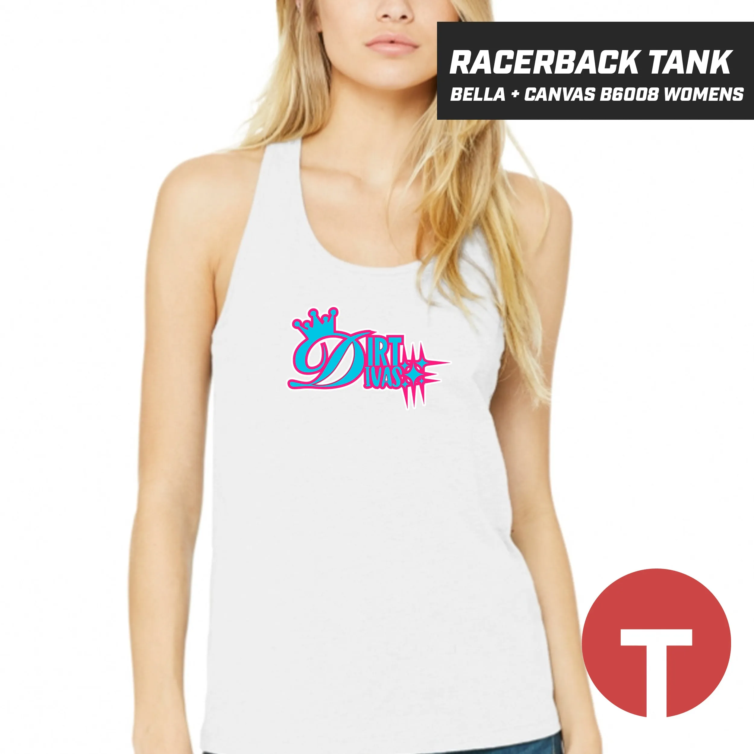 Dirt Divas - Bella   Canvas B6008 Women's Jersey Racerback Tank