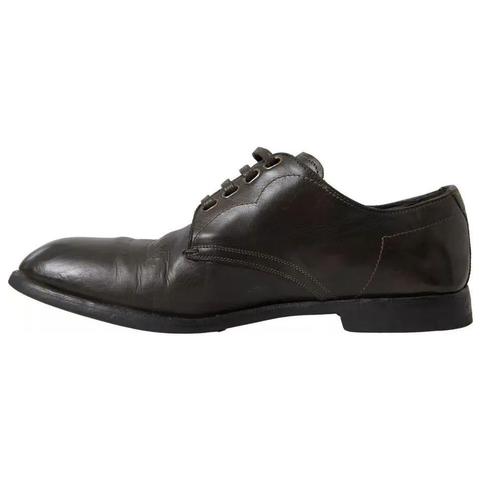 Dolce & Gabbana Green Leather Mens Formal Dress Shoes