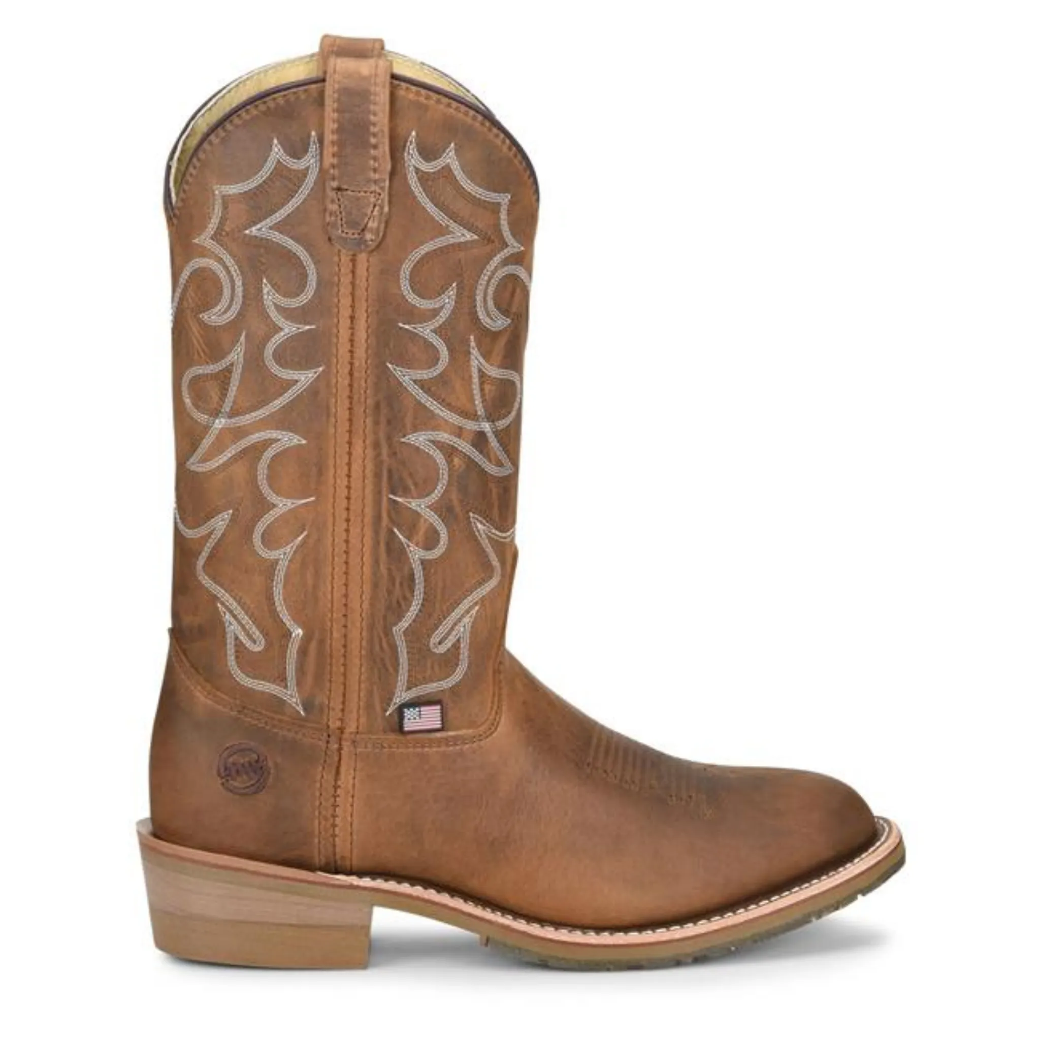 DOUBLE-H MEN'S BROWN WESTERN WORK BOOT - DH1552