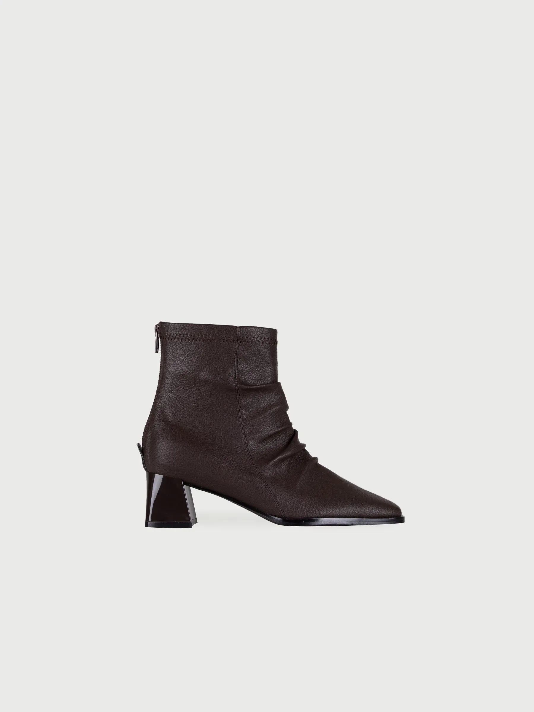 Draped High Heel Leather Boots