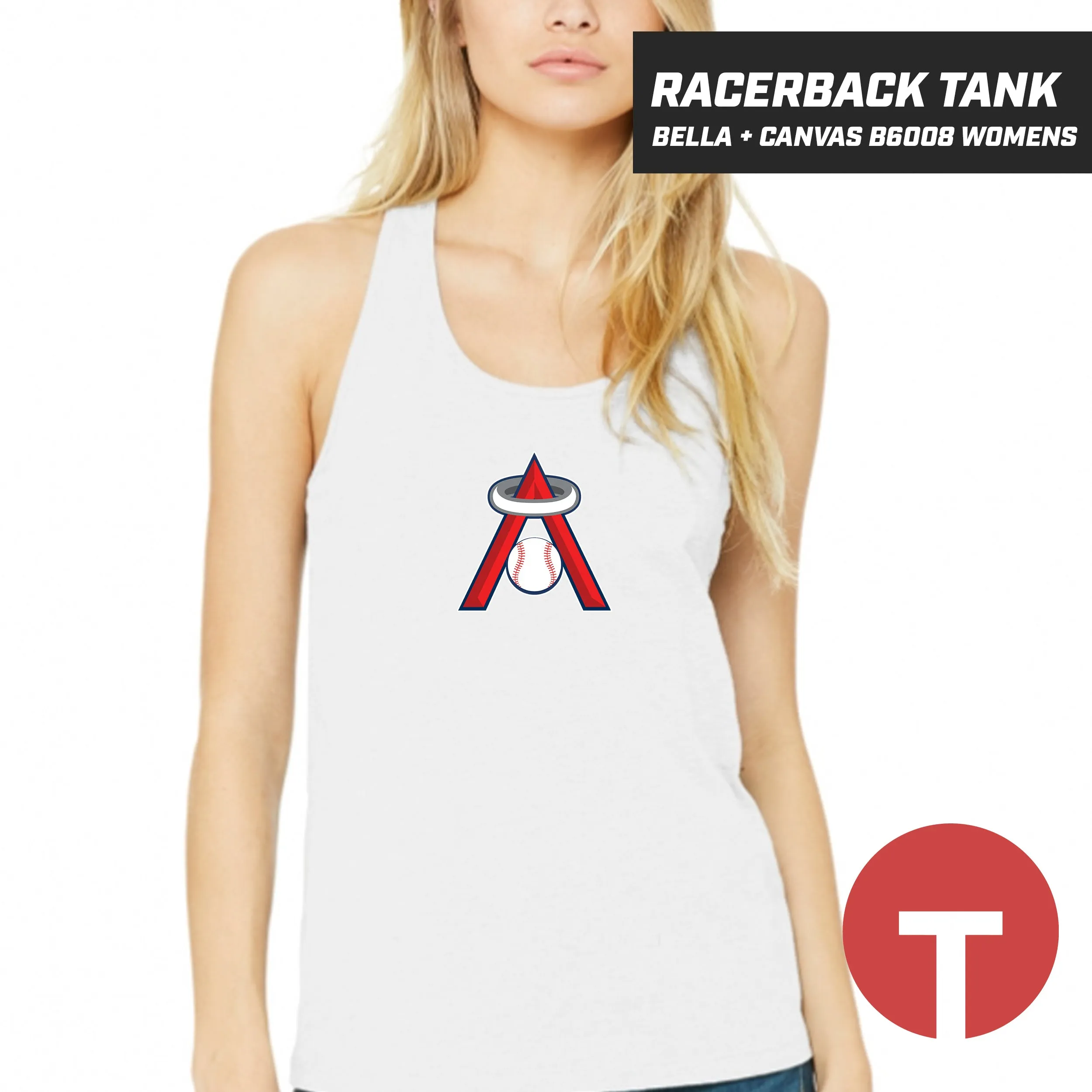 East Cobb Angels - LOGO 1 - Bella   Canvas B6008 Women's Jersey Racerback Tank