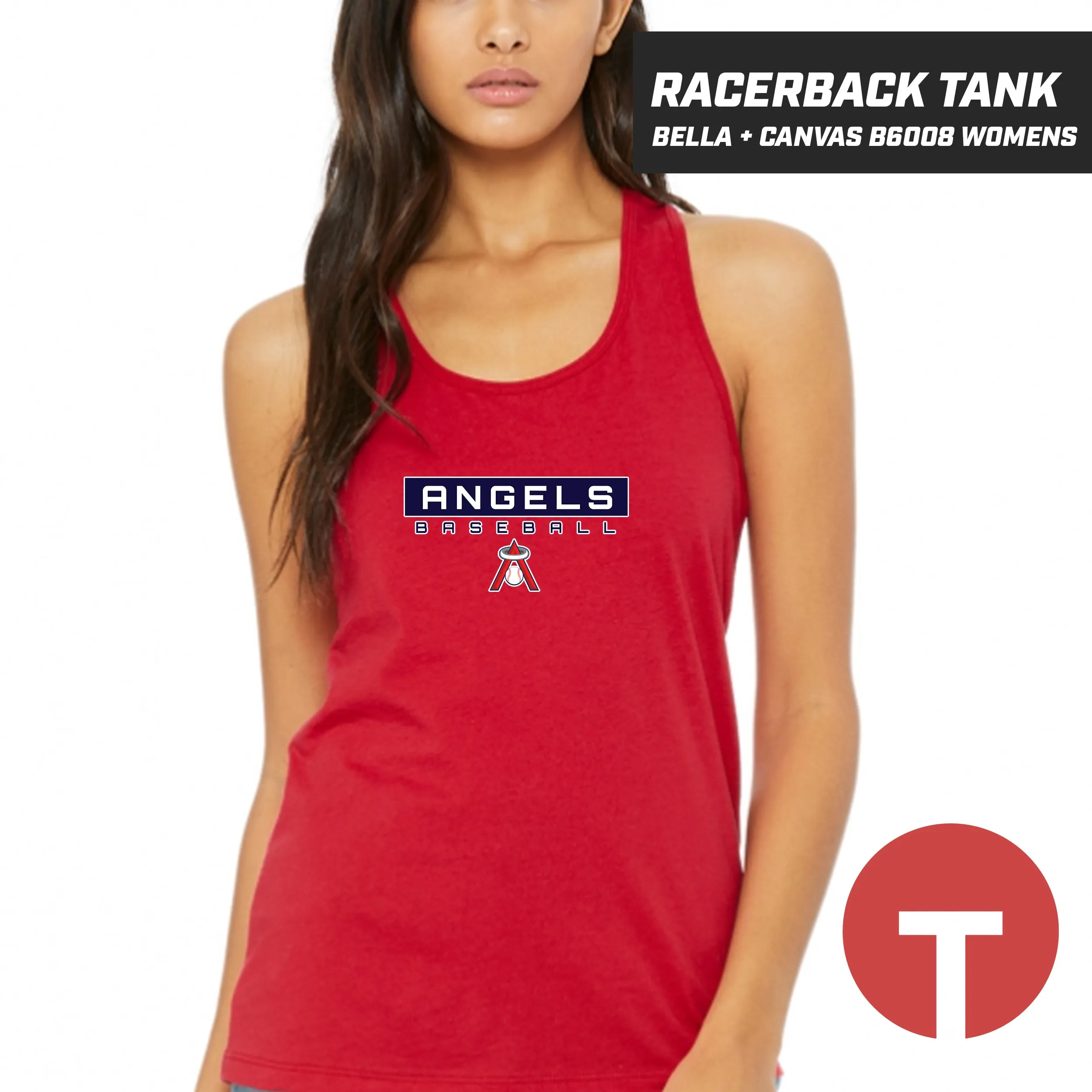 East Cobb Angels - LOGO 3 - Bella   Canvas B6008 Women's Jersey Racerback Tank