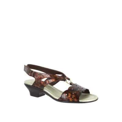 Easy Street Excite Dress Sandals - Tortoise, Size 5.5