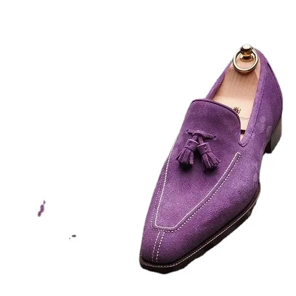 Factory Direct Sales New Tassel Slip-on Shoes EBay Foreign Trade 38-48 Low-Cut Suede Men's Shoes