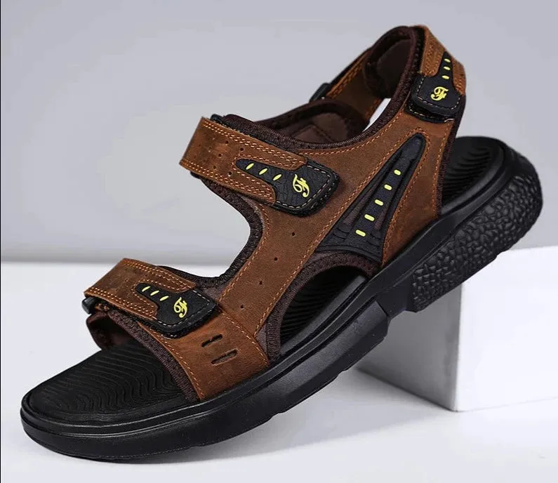 Genuine Leather Outdoor Summer Sandals Men Shoes Big Size 48 Comfortable Male Sandalias Chaussure High Quality Shoes Men