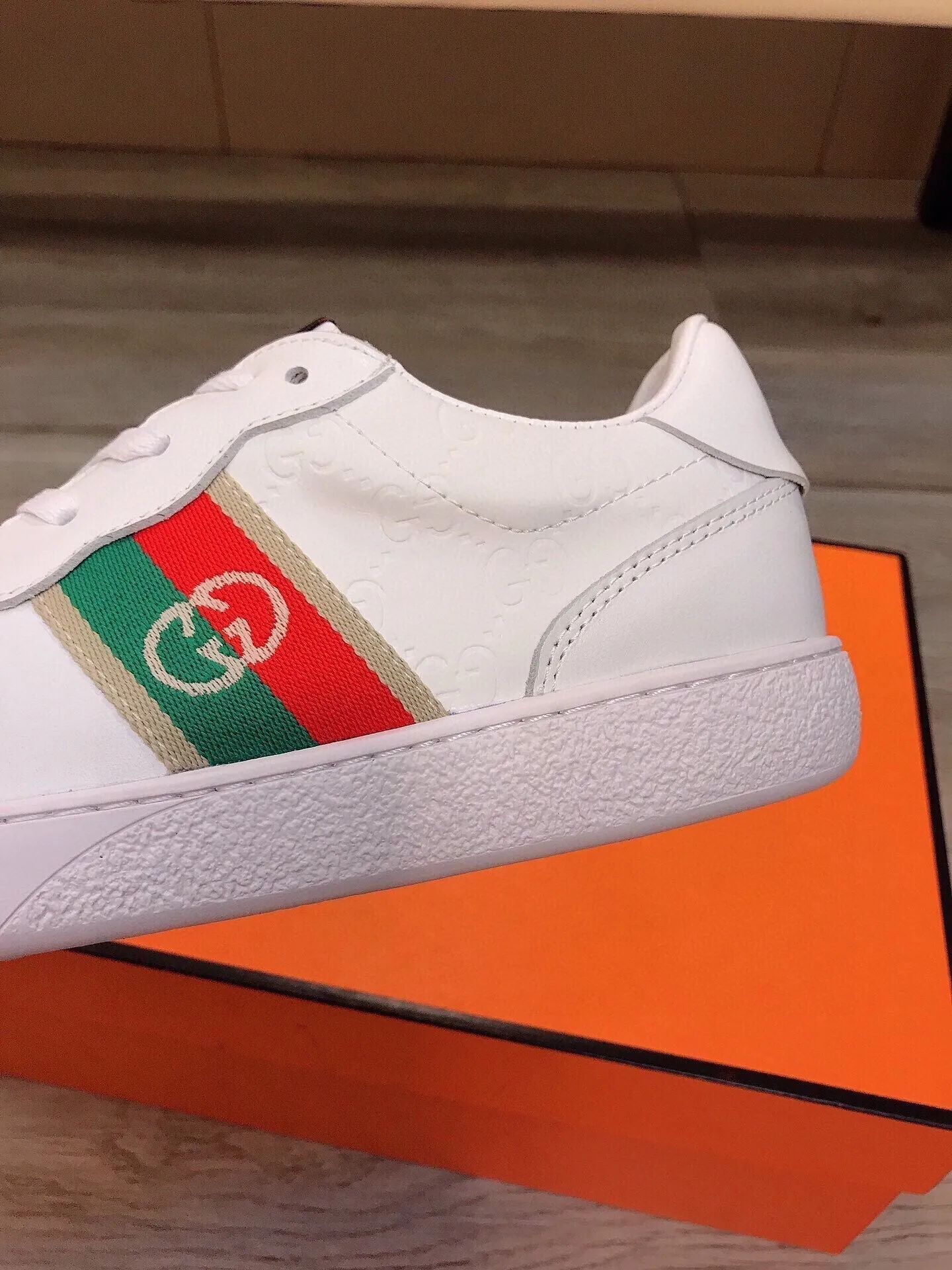 GG CANVAS WHITE SCREENER SNEAKERS