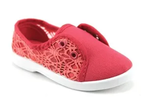 Girls Cutie-30I Slip On Lace Canvas Sneakers Shoes