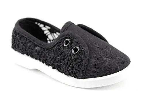 Girls Cutie-30I Slip On Lace Canvas Sneakers Shoes