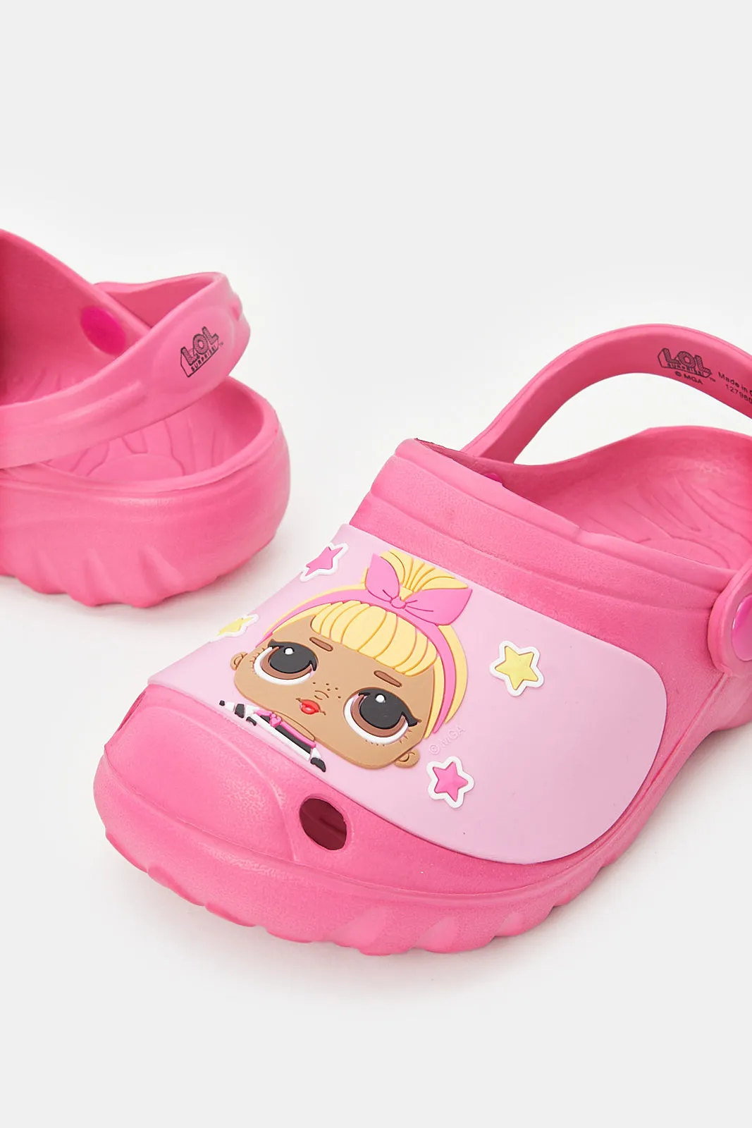 Girls Fuchsia Lol Clogs